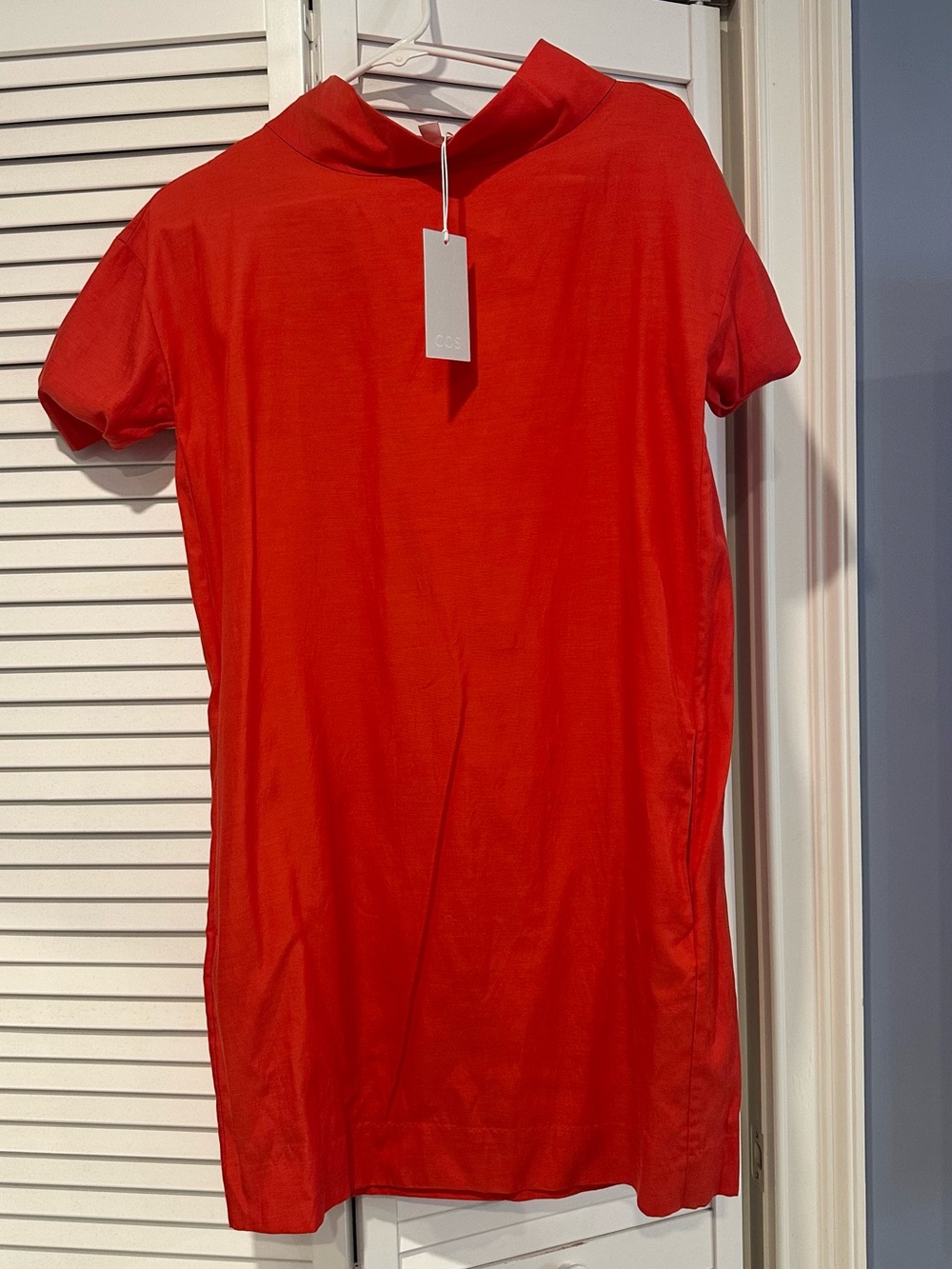 COS Red Short-Sleeve Shift Dress